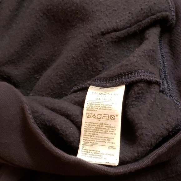 Gap hoodie blue yellow kids girls L 10-11 hoodie sweatshirt Gap large - Picture 10 of 13